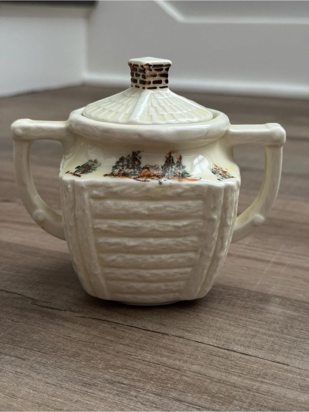 Vintage Porcelier Vitreous China Teapots Set of 2 Cottagecore Cream